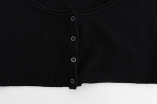 Chic Cropped Black Wool-cashmere Sweater - Luxury for You