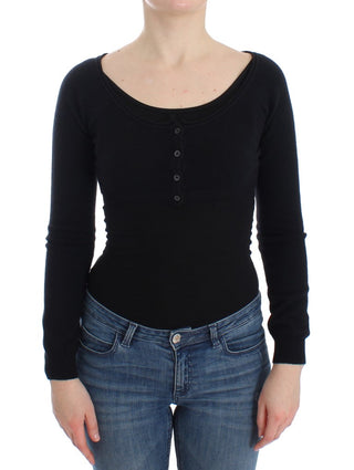 Chic Cropped Black Wool-cashmere Sweater - Luxury for You