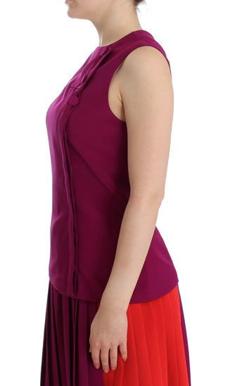 Stunning Silk Sleeveless Purple Blouse - Luxury for You