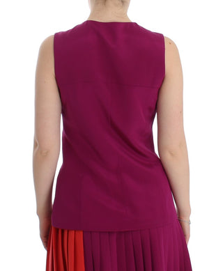 Stunning Silk Sleeveless Purple Blouse - Luxury for You