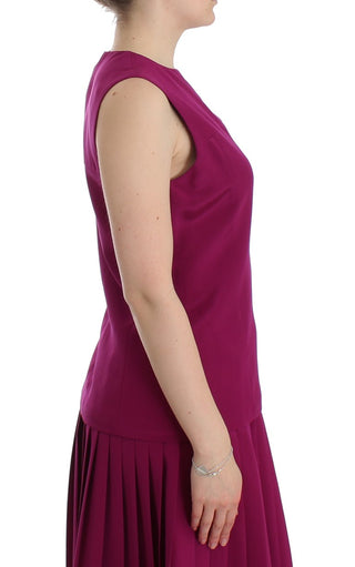 Stunning Silk Sleeveless Purple Blouse - Luxury for You