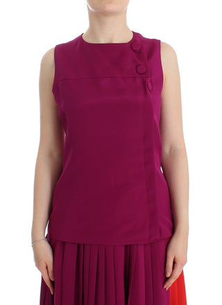 Stunning Silk Sleeveless Purple Blouse - Luxury for You