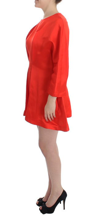 Radiant Red Linen Blend Artisan Dress - Luxury for You