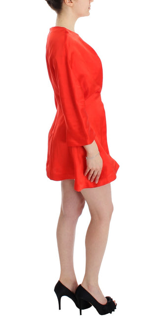 Radiant Red Linen Blend Artisan Dress - Luxury for You