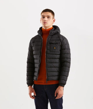 Sleek Hooded Down Jacket With Pockets