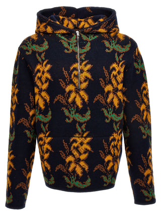 Jacquard Hooded Sweater