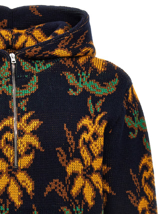 Jacquard Hooded Sweater