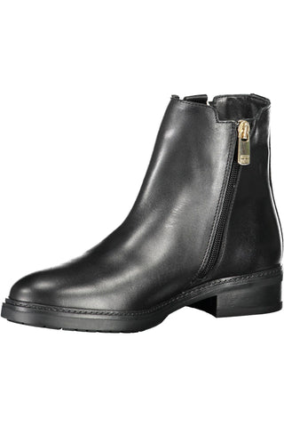 Black Leather Women Boot