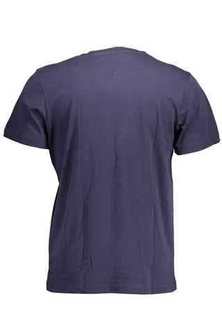 Blue Cotton Men T-shirt