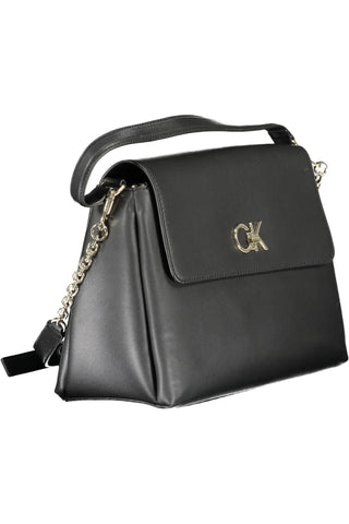 Black Polyester Women Handbag