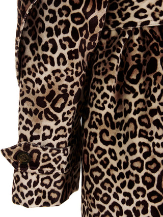 Leopard Velvet Trench Coat