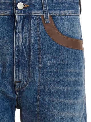 Leather Detail Jeans