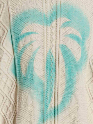 Sprayed Palm Fishermans Sweater