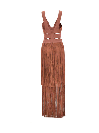 Low Waist Banded Fringe Dress