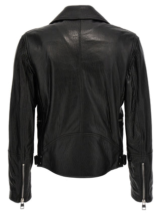 Texture Leather Jacket