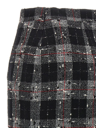 Check Wool Skirt