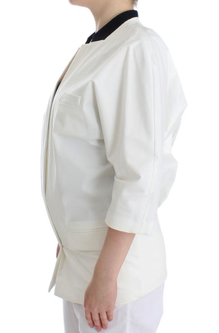 Chic White Cotton Blend Blazer - Luxury for You