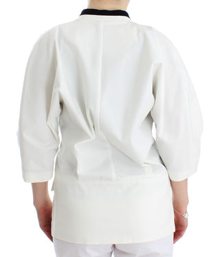 Chic White Cotton Blend Blazer - Luxury for You