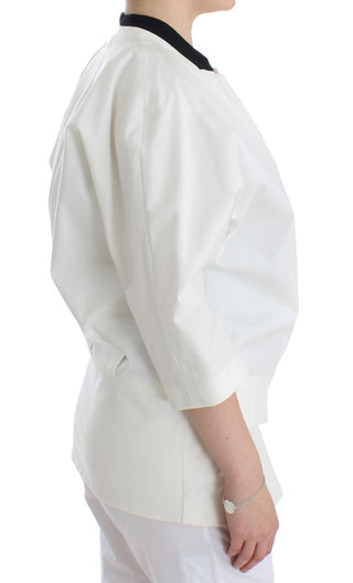 Chic White Cotton Blend Blazer - Luxury for You