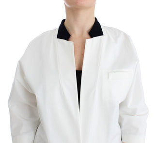 Chic White Cotton Blend Blazer - Luxury for You