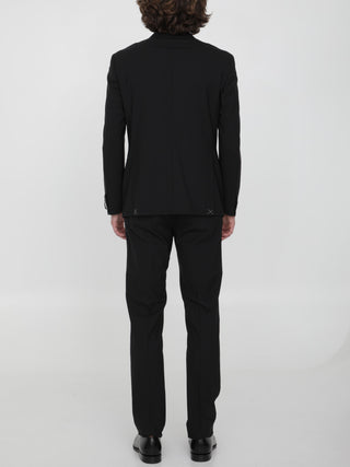 Black Stretch Wool Suit