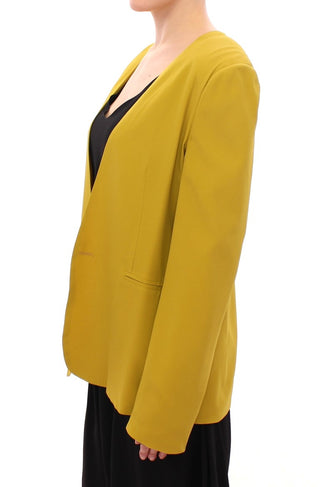 Elegant Mustard Silk Blend Jacket - Luxury for You