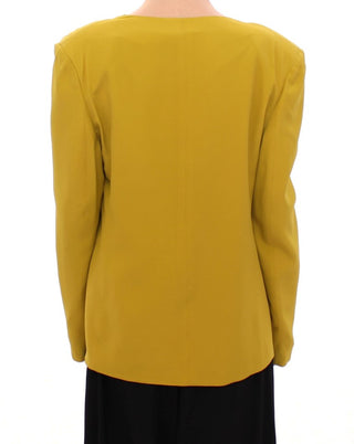 Elegant Mustard Silk Blend Jacket - Luxury for You