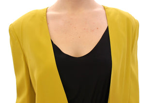 Elegant Mustard Silk Blend Jacket - Luxury for You