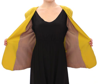 Elegant Mustard Silk Blend Jacket - Luxury for You