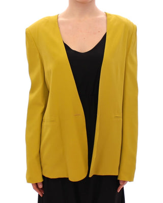 Elegant Mustard Silk Blend Jacket - Luxury for You