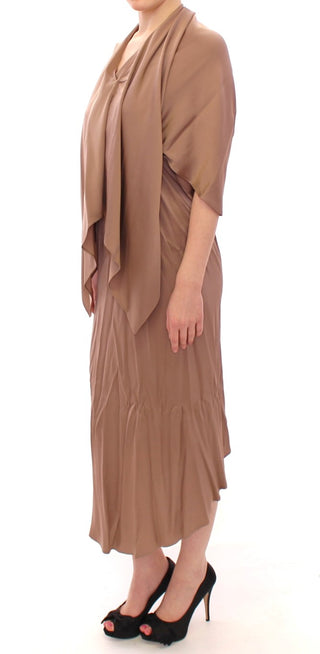 Elegant Brown Silk Shift Dress - Luxury for You