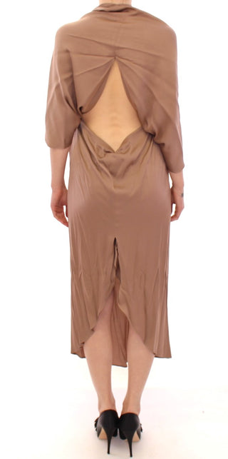 Elegant Brown Silk Shift Dress - Luxury for You