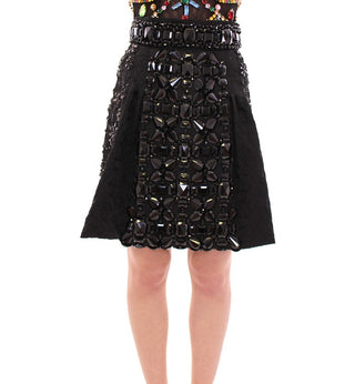 Black Crystal Embellished Masterpiece Skirt - Luxury for You