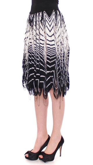 Chic Black & White Knitted Skirt - Luxury for You