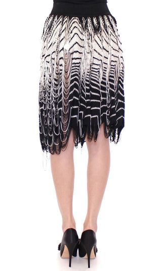 Chic Black & White Knitted Skirt - Luxury for You