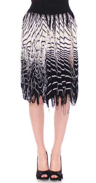 Chic Black & White Knitted Skirt - Luxury for You