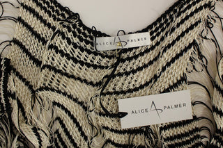 Black And White Knitted Artisan Dress - Luxury for You