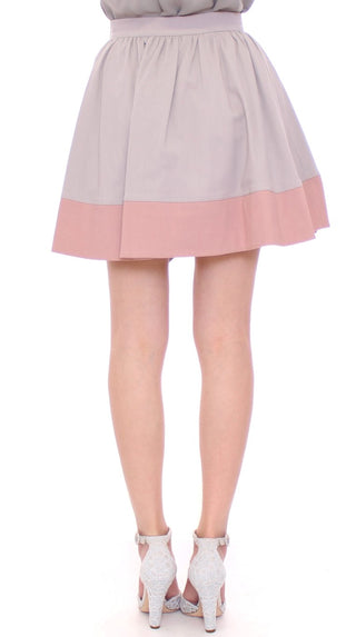 Sleek Pleated Mini Skirt In Pink And Gray - Luxury for You