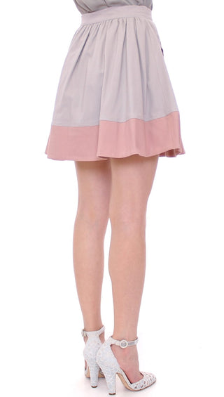 Sleek Pleated Mini Skirt In Pink And Gray - Luxury for You