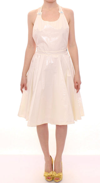 Elegant White Tea Halterneck Dress - Luxury for You