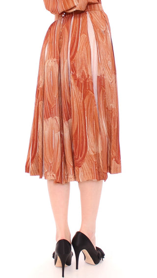 Orange Brown Below-knee Chic Skirt - Luxury for You