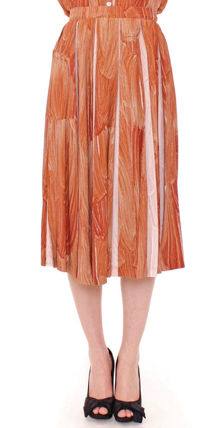 Orange Brown Below-knee Chic Skirt - Luxury for You