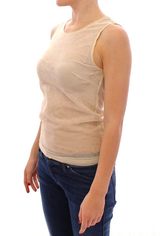 Elegant Beige Tank Top Blouse - Luxury for You