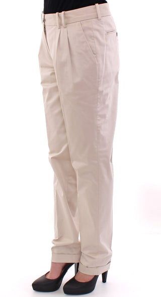 Elegant Beige Regular Fit Cotton Pants - Luxury for You