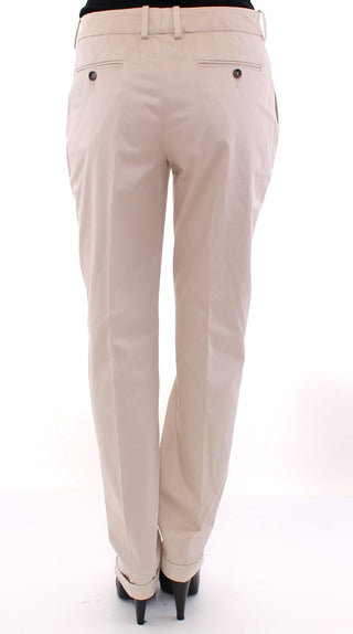 Elegant Beige Regular Fit Cotton Pants - Luxury for You