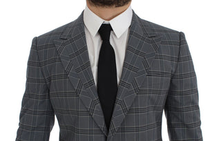 Elegant Blue Checkered Slim Fit Blazer - Luxury for You