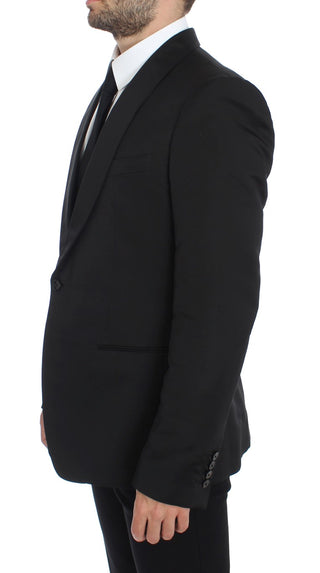 Exclusive Black Silk One Button Blazer - Luxury for You