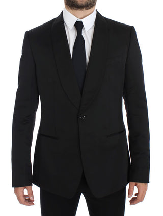 Exclusive Black Silk One Button Blazer - Luxury for You