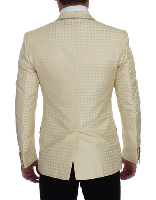 Sophisticated Beige Polka Dotted Blazer & Vest - Luxury for You