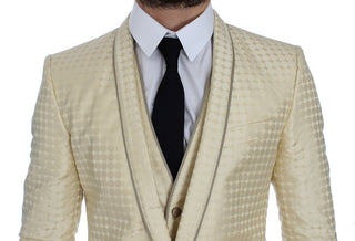 Sophisticated Beige Polka Dotted Blazer & Vest - Luxury for You